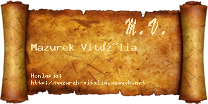 Mazurek Vitália névjegykártya